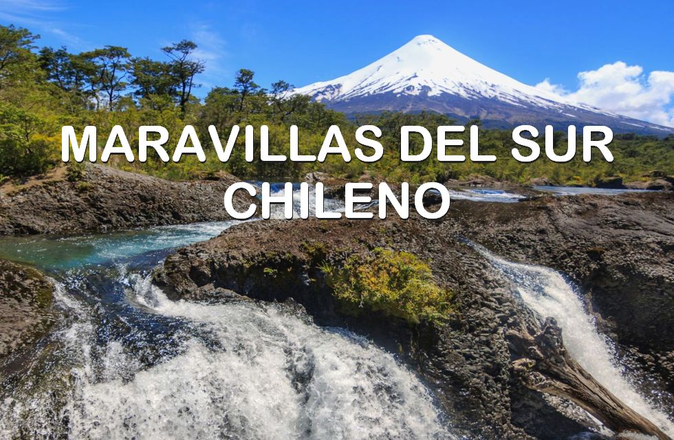 Foto fondo volcán Osorno y bifurcaión de aguas