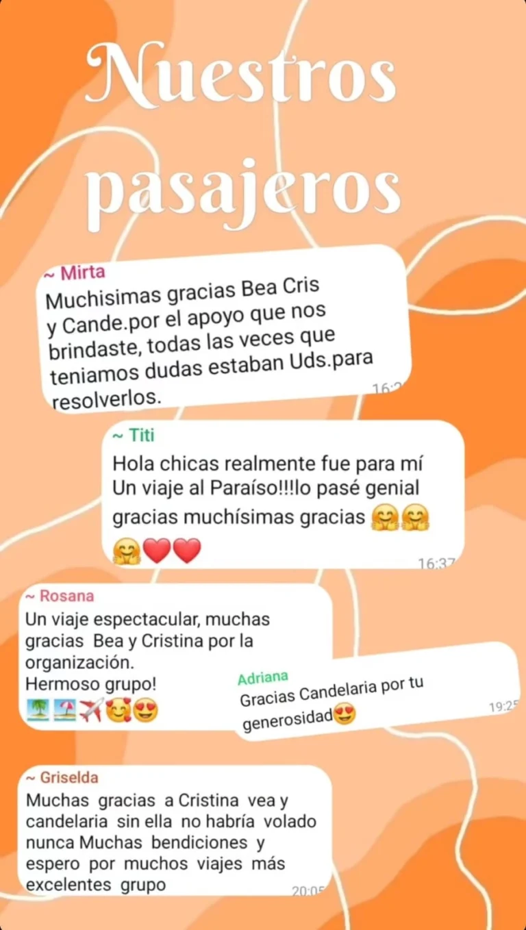 5 comentarios de nuestros pasajeros.